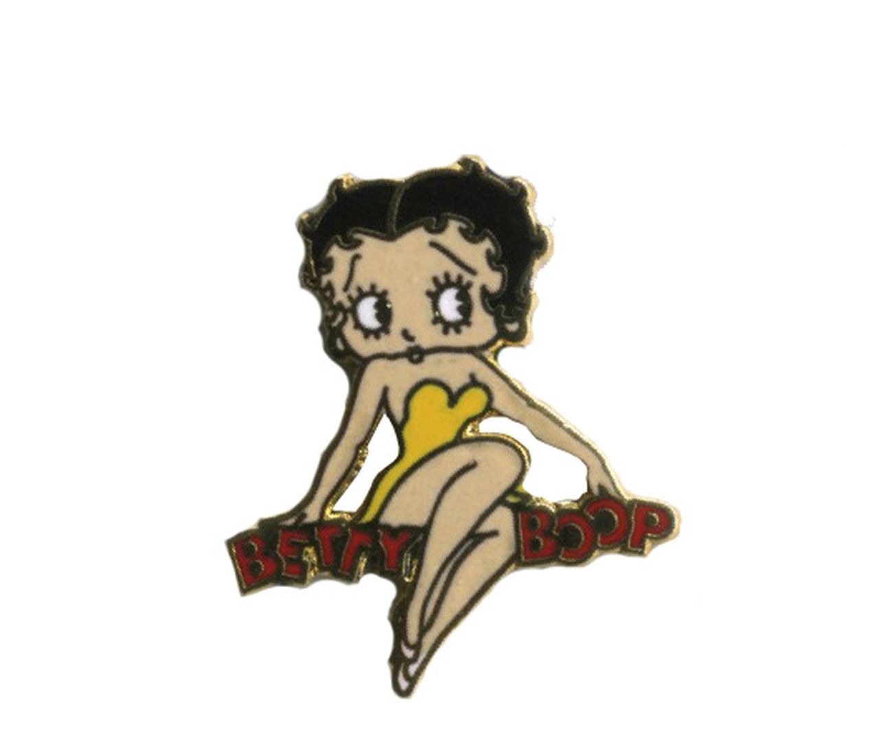 Betty Boop Pin's Assise Robe Jaune - AKILON