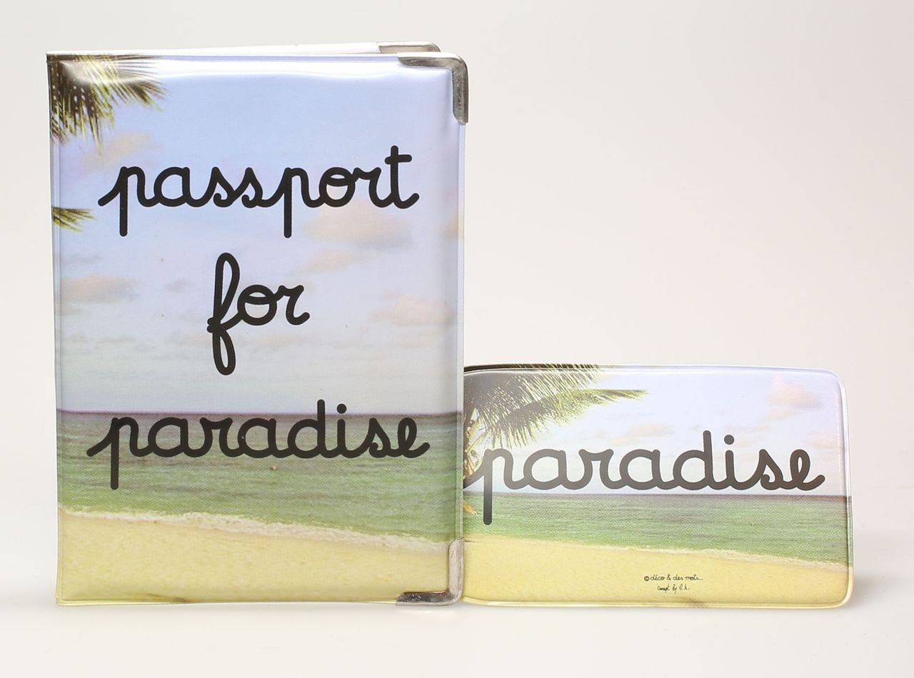 Ensemble porte-passeport et étiquette de bagage pour couple