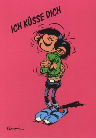 Gaston lagaffe : Carte postale : Ich Küsse dich (en allemand)