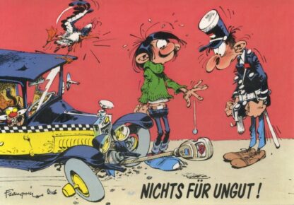 Gaston lagaffe : Carte postale : Nichts für ungut ! (en allemand)