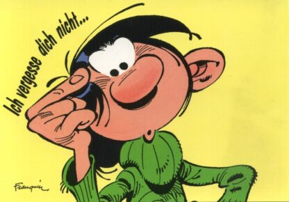 Gaston lagaffe : Carte postale : Ich vergesse dich nicht... (en allemand)