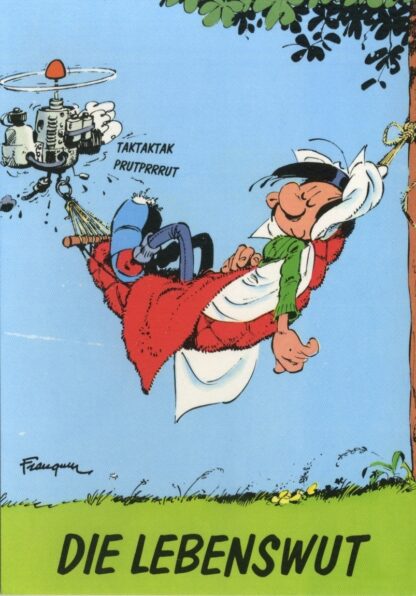 Gaston lagaffe : Carte postale : Die lebenswut (en allemand)