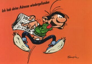 Gaston lagaffe : Carte postale : Ich hab deine adresse wiedergefunden (en allemand)