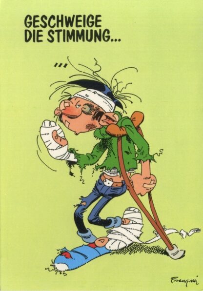 Gaston lagaffe : Carte postale : Geschweige die stimmung... (en allemand)