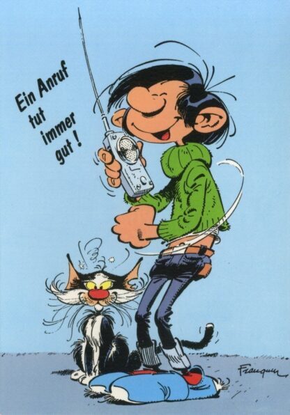 Gaston lagaffe : Carte postale : Ein anruf tut immer gut ! (en allemand)