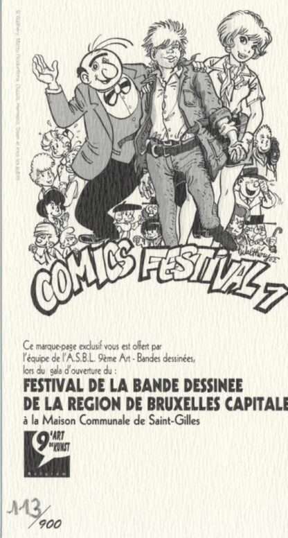 Walthery, Ex-libris offset, Hommage à la BD (version noir et blanc)
