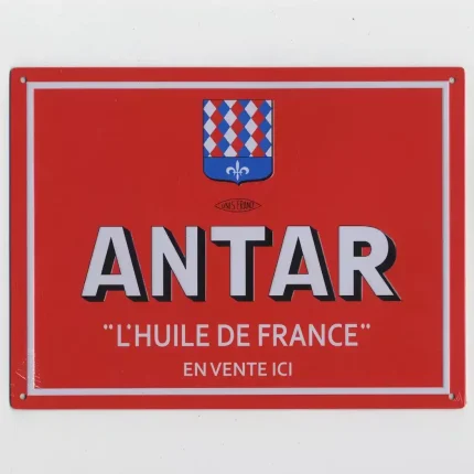 ANTAR-huile-de-France-En-vente-ici-Plaque-en-métal-publicitaire