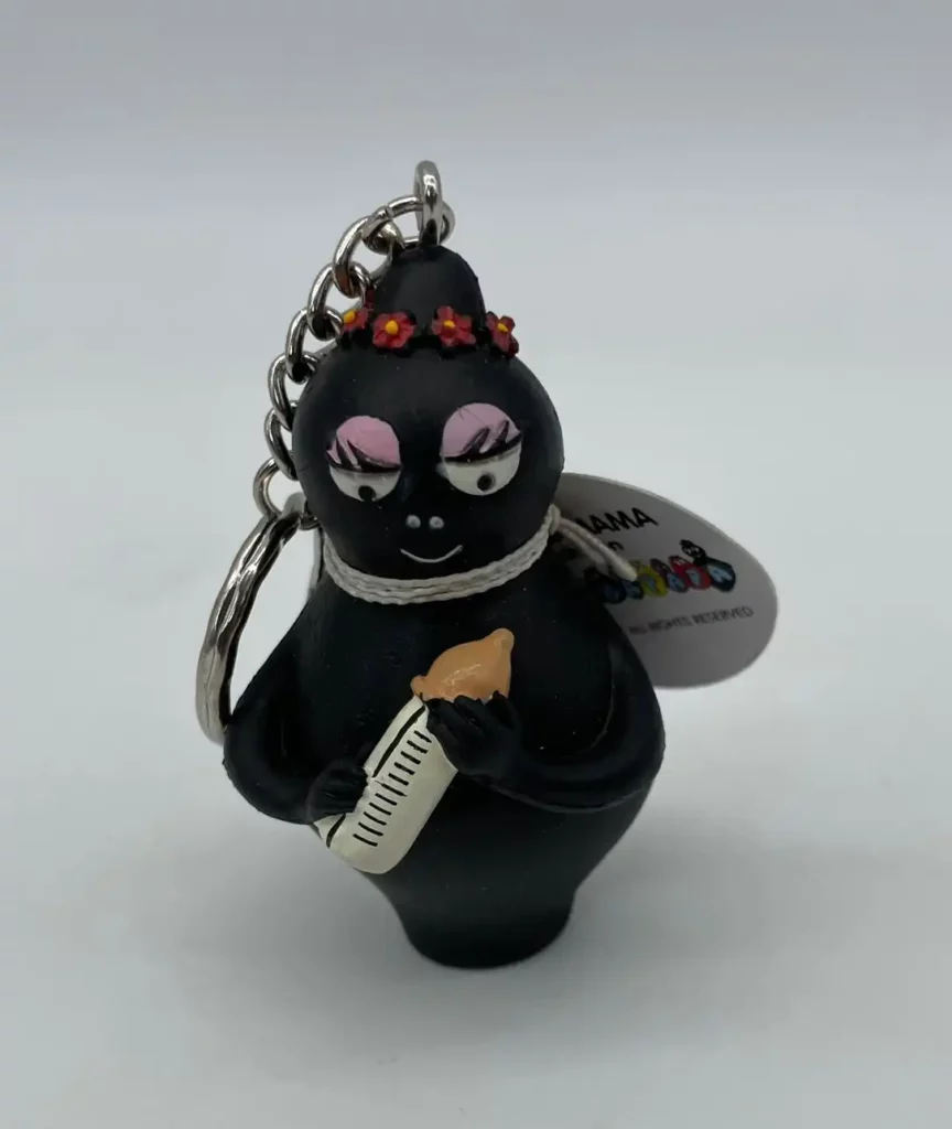 Barbapapa-Barbamama-avec-biberon-Porte-clés-en-PVC
