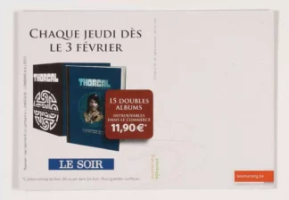 Carte-publicitaire-Le-Soir-présente-THORGAL-par-Rosinski-verso