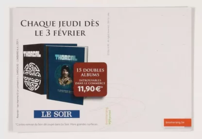 Carte-publicitaire-Le-Soir-présente-THORGAL-par-Rosinski-verso