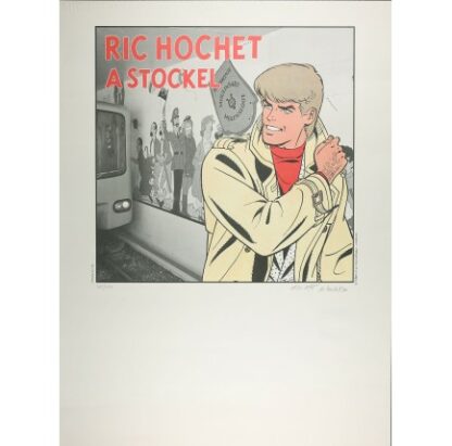 Tibet, Ric Hochet, Affiche signé, Ric Hochet à Stockel, Numérotée, Signée