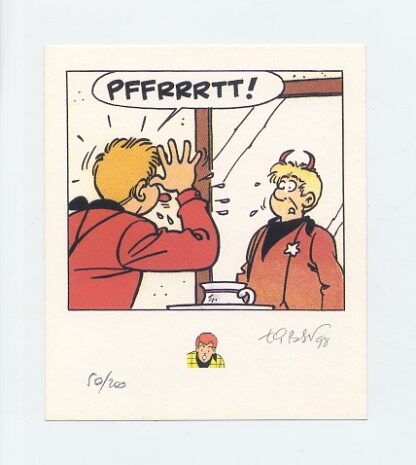 Chick Bill : Ex-libris signé et numéroté : Kid Ordinn miroir par Tibet