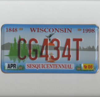 Plaque d'immatriculation américaine, WISCONSIN Sesquicentennial