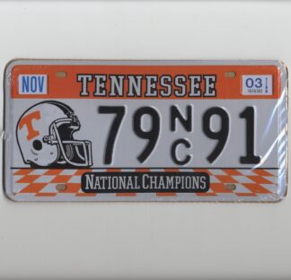 Plaque d'immatriculation américaine, TENNESSEE National Champions