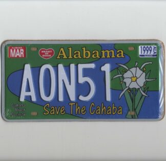Plaque d'immatriculation américaine, ALABAMA Save the Cahaba