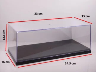 Boîte vitrine 1/18 avec socle noir pour voiture miniature - dimensions
