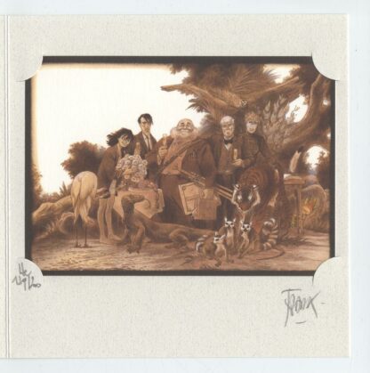 Frank Pé, Ex-libris signé, Zoo, Portrait de famille