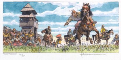 Hermann, Ex-Libris signé, Jeu à cheval