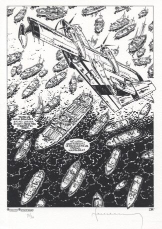 Hermann, Bernard Prince, Ex-libris signé, Bateaux et avion
