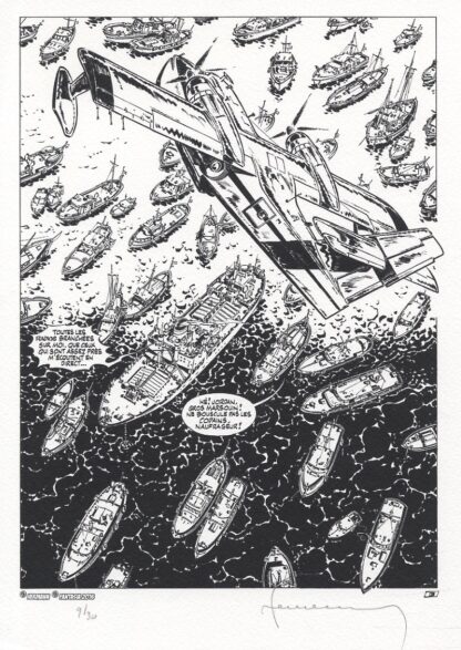 Hermann, Bernard Prince, Ex-libris signé, Bateaux et avion