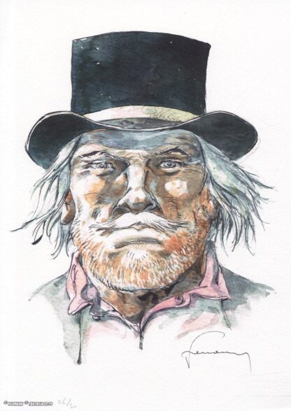 Hermann, Commanche, Ex-Libris signé, portrait de Cow-boy