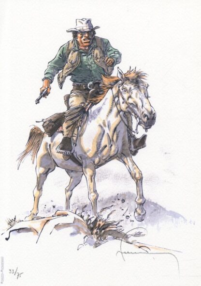 Hermann, Commanche, Ex-Libris signé, Red Dust à cheval