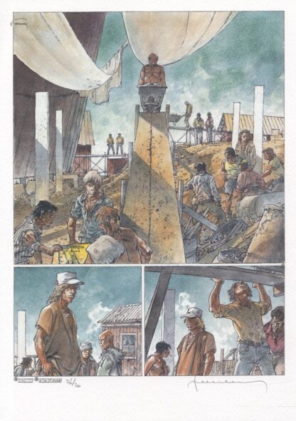 Hermann, Jeremiah, Ex-Libris signé, planche, les travaux