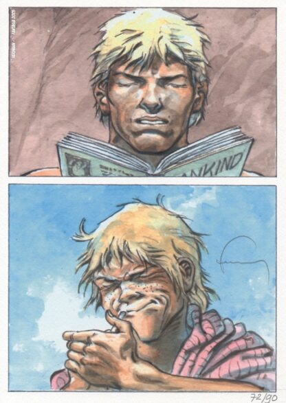 Hermann, Jeremiah, Ex-Libris signé, portrait de Jeremiah et de Kurdy Malloy