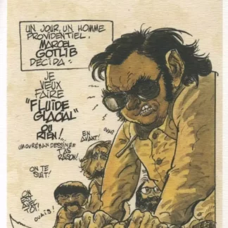 Hommage-à-Marcel-Gotlib-Ex-libris-offset-signé-ns-par-Coutelis