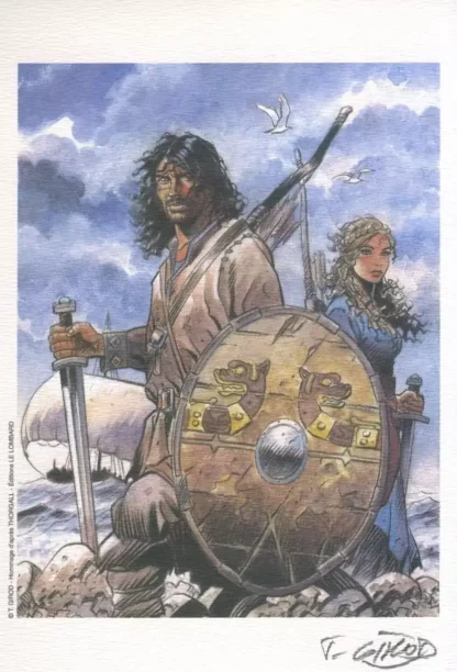 Hommage-à-Thorgal-Couleur-Ex-libris-offset-signé-par-Girod