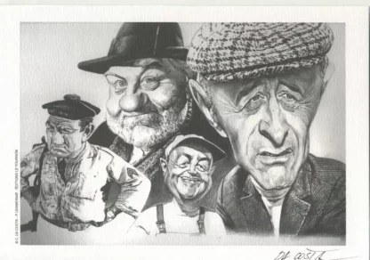Hommage-au-cinéma-Les-films-du-Dimanche-soir-Ex-libris-offset-signé-par-Da-Costa