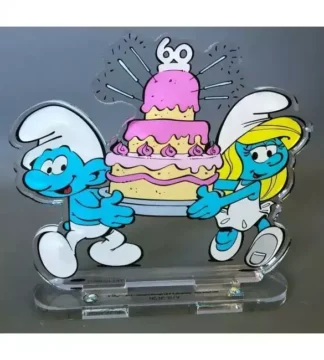 Plaque acrylique Schtroumpfs 60e anniversaire collector
