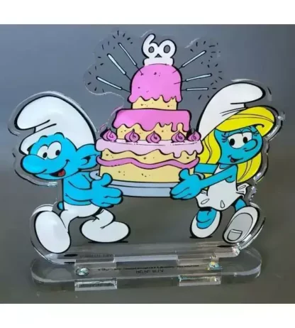 Plaque acrylique Schtroumpfs 60e anniversaire collector