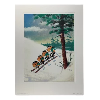 Lucky Luke, Affiche offset, Archives N°2, Les Dalton à Ski