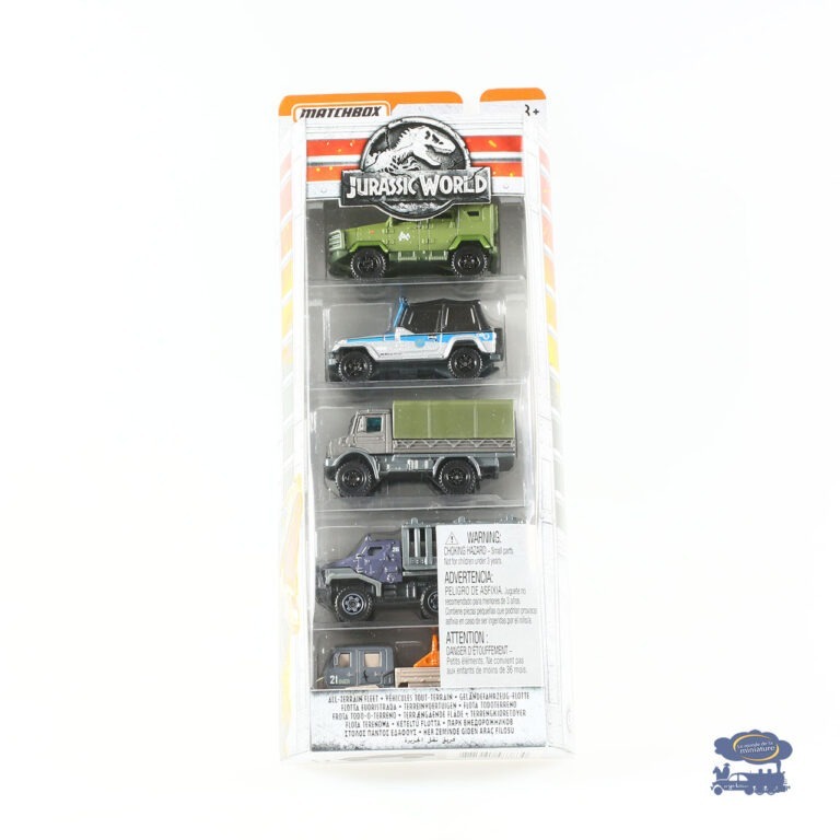 Jurassic World : Pack de 5 véhicules Tout-Terrain : Voiture miniature Matchbox