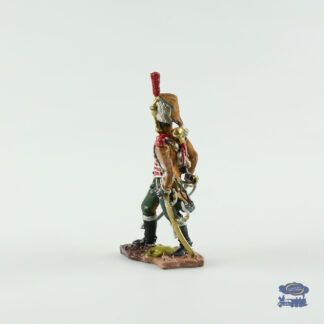Trompette du 20ème régiment de chasseurs à cheval : Cie d'élite 1809 : Figurine en métal 1/32