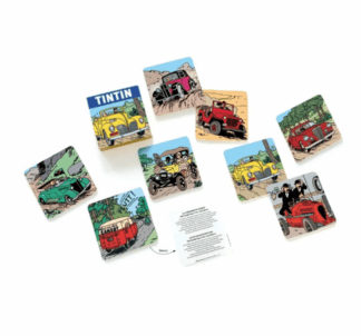 Tintin Etui de 8 sous-verres sur le thème des voitures