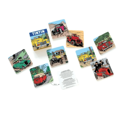 Tintin Etui de 8 sous-verres sur le thème des voitures