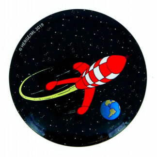 Tintin : La Fusée s'éloigne de la Terre : Magnet (Rond)