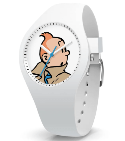 Tintin, Montre Sport, modèle Femme, Bracelet silicone blanc - Small