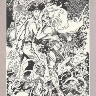 Marlysa-et-Tatrin-Ex-libris-offset-signé-version-nb-par-Danard