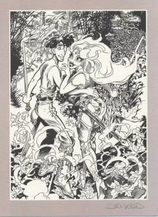 Marlysa-et-Tatrin-Ex-libris-offset-signé-version-nb-par-Danard