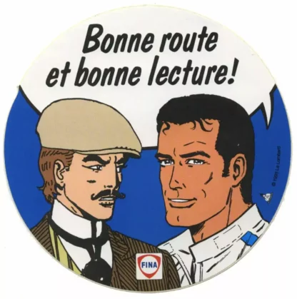 Michel-Vaillant-et-Victor-Sackeville-Autocollant-Fina-Bonne-route