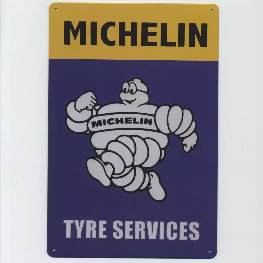 Michelin-plaque-publicitaire-en-métal-Tyre-Services