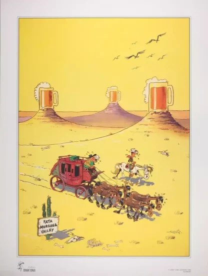 Mirage-Affiche Lucky-Luke-par-Morris-grand-modèle