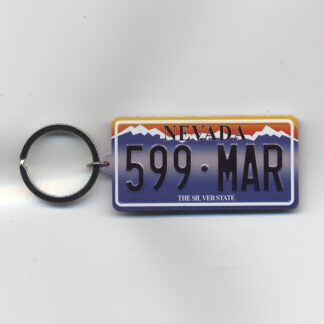 Plaque d'immatriculation américaine Porte-clés métal Nevada The Silver State