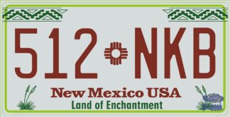 Plaque d'immatriculation américaine, New Mexico USA (Land of Enchantment)