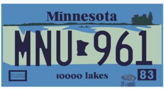 Plaque d'immatriculation américaine, Minnesota (10.000 Lakes)