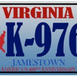 Plaque d'immatriculation américaine, Virginia - Jamestown (America's 400tm Anniversary)