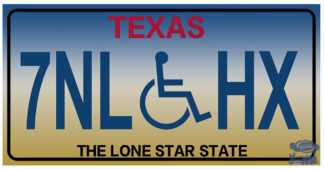 Plaque d'immatriculation américaine, Texas (The lone star State)
